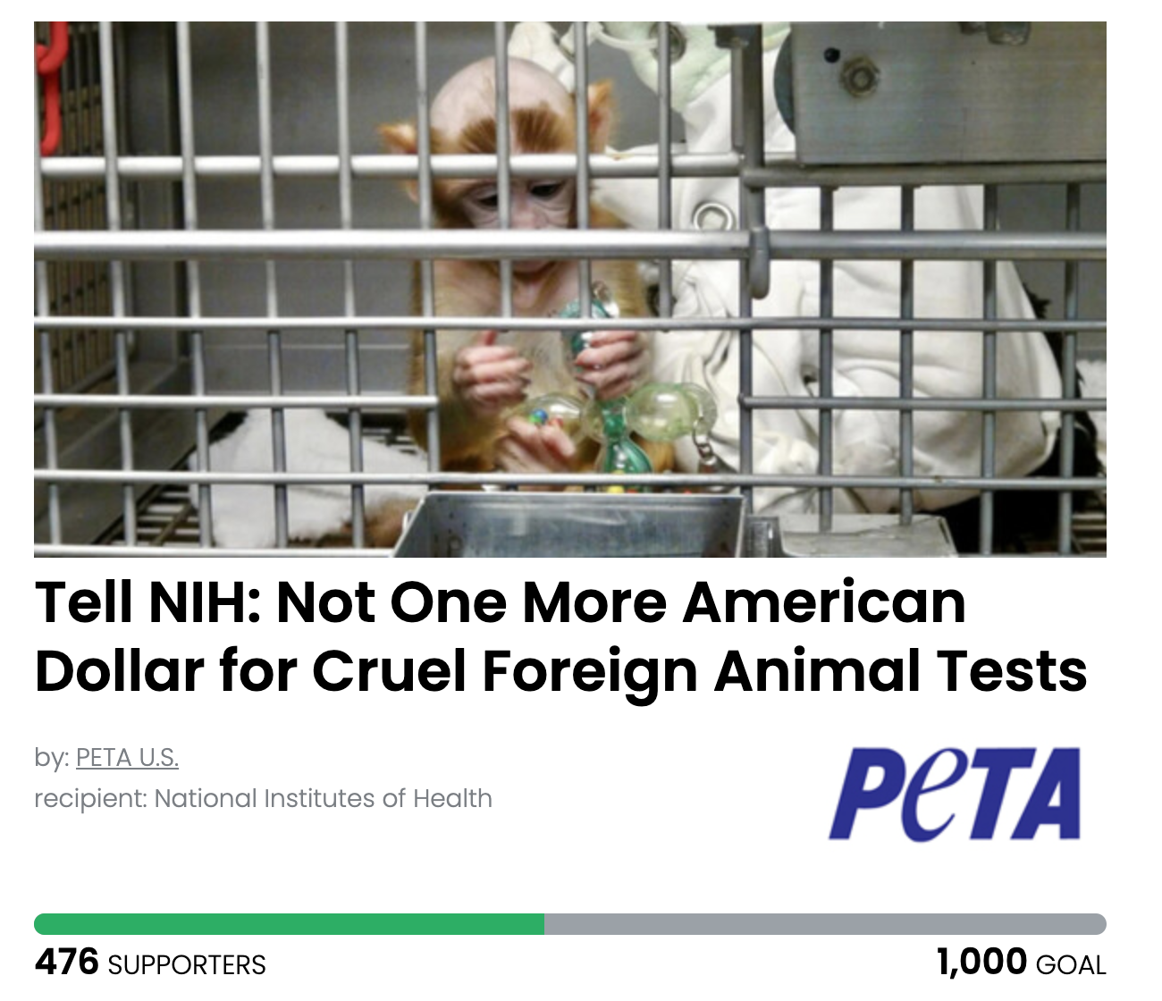 Animal Actions - Cut Funding From Cruel Animal Experimentation