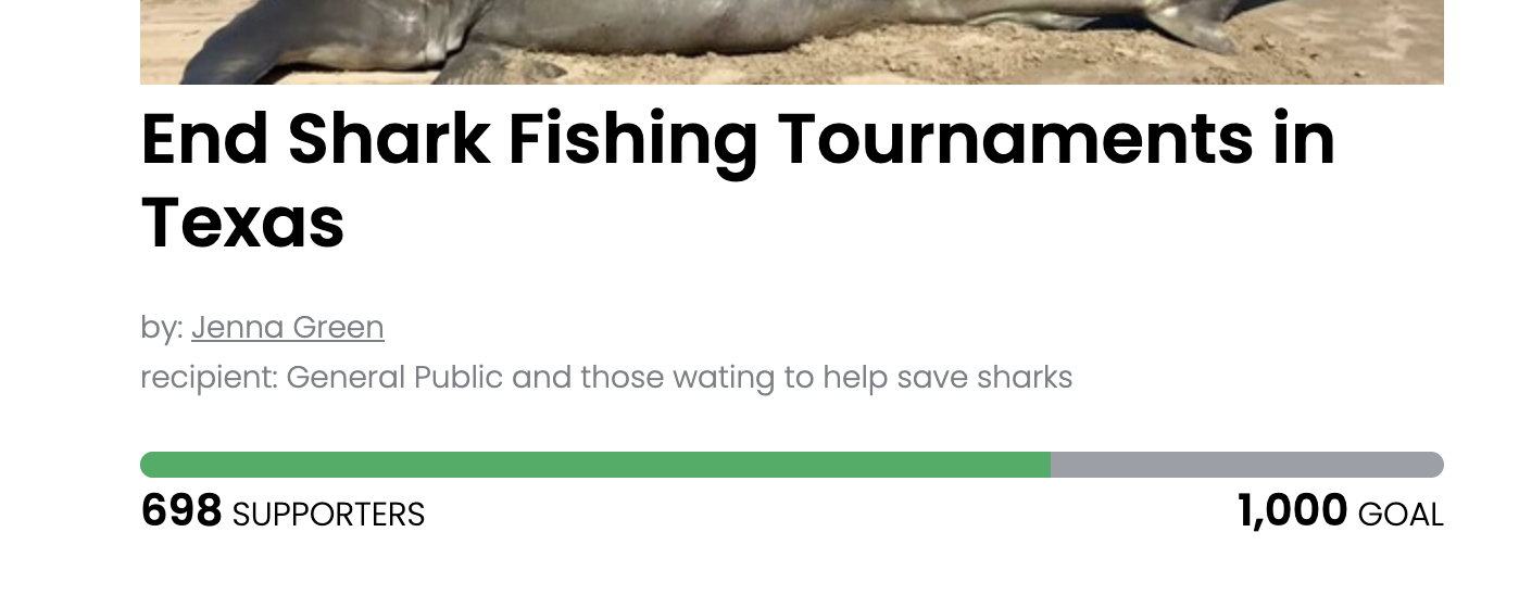 Animal Actions - Demand the end of Shark Fishing Tournaments in Texas