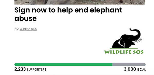 Animal Actions - Sign to Stop Elephant Abuse