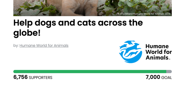 Animal Actions - Sign to Support Humane World For Animals Vet Training
